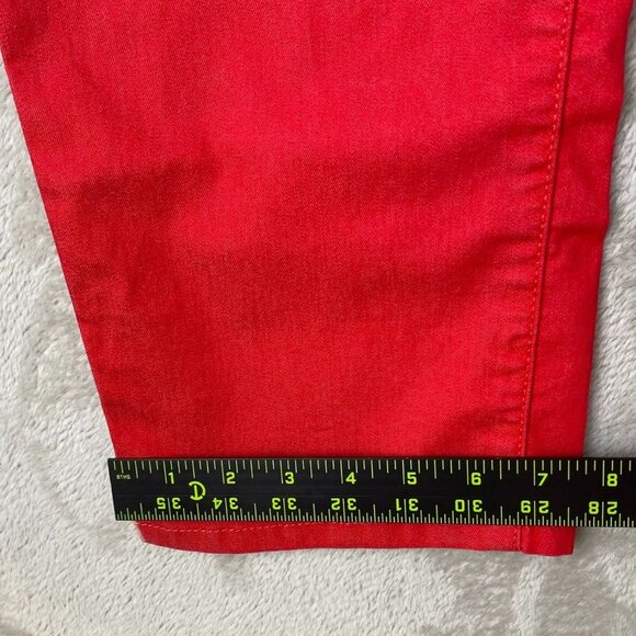 Elle Women Pants Plus Size 16W Straight Leg Flat Front Casual Preppy Red Classic - Picture 4 of 13